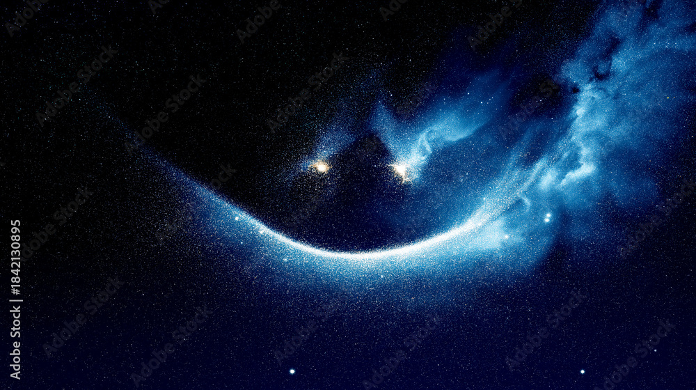 Fototapeta premium Mysterious Smiling Nebula in Deep Space 