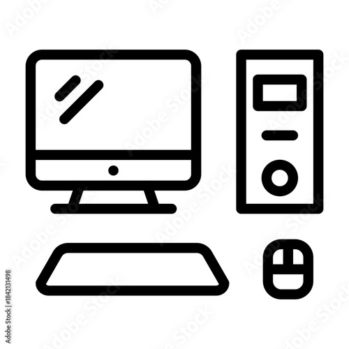 Desktop Computer Vector Icon