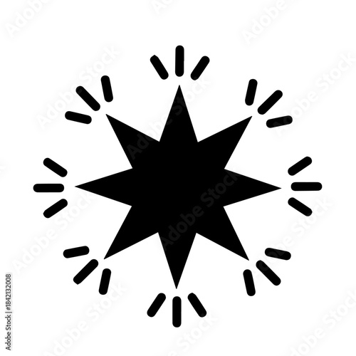 Sparkling Star Icon: A simple yet captivating depiction of a starburst, perfect for adding a touch of brilliance and visual interest.