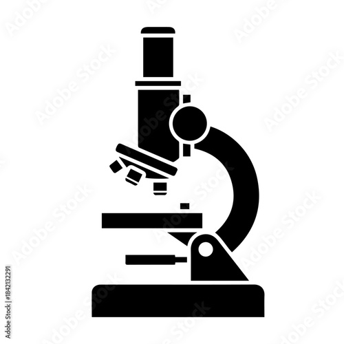 Scientific laboratory microscope isolated on white background for medical research, biology education, and microbiology experiments using advanced optical lens magnification for biotechnology discover