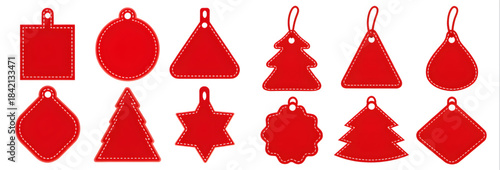 Isolated red blood drop vector illustration design set for winter holiday christmas tags card and new year celebration