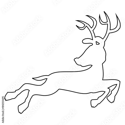 Leaping Deer Outline