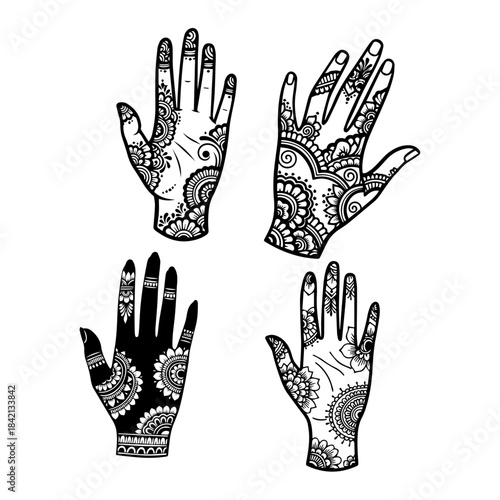 simple heena desgins silhouette