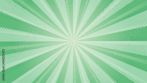 緑の光線とドットの背景【16:9素材シリーズ】