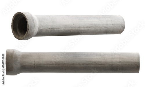 A closeup Concrete Pipe isolate on white background. 3D Rendering. PNG files.