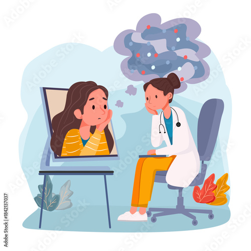 Psychologist Helping Patient Through Online Session