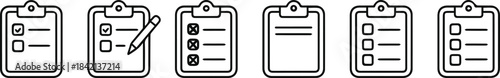 clipboard checklist edit reject note form interface icons