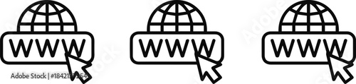 website www globe cursor pointer icon for web browsing navigation sets