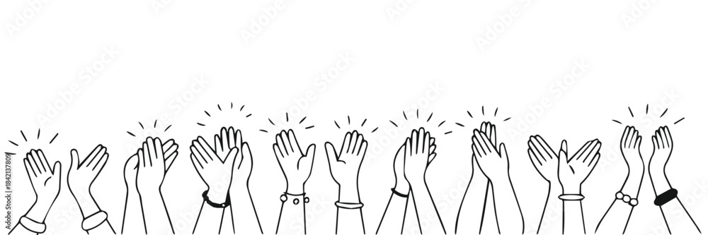 Fototapeta premium clapping hands gesture vector for cheering success teamwork and appreciation