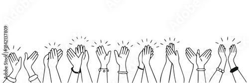 clapping hands gesture vector for cheering success teamwork and appreciation