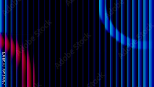 Vertical neon liquid glass texture gradient background, dark reeded stripes with wavy circle.