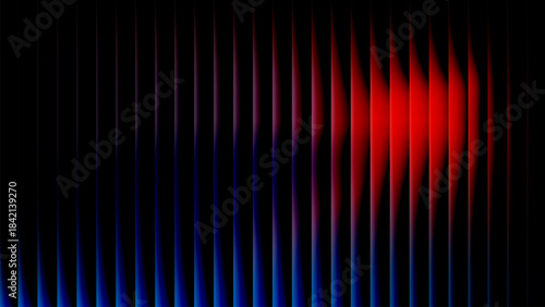 Neon wavy glass stripes, futuristic magenta gradient reeded wall background design