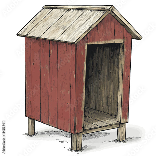 Traditional chicken coop isolated 