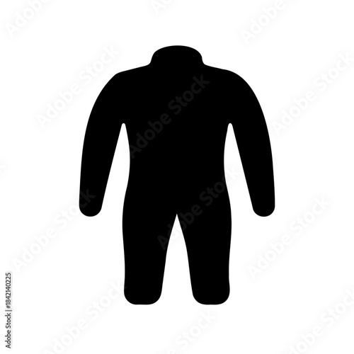 Black silhouette of a full-body suit for various activities and protective wear