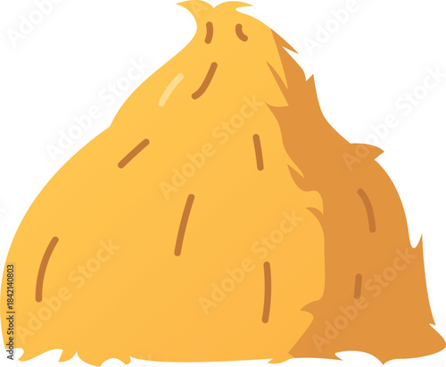 Haystack flat vector icon, sheaf of wheat ears, cartoon bale of hay, straw barn and cone hayloft, dry grass heap forage