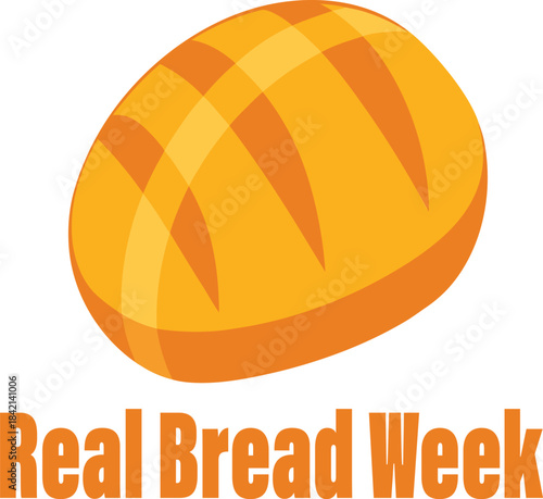 Cartoon loaf of bread icon for real bread week celebration