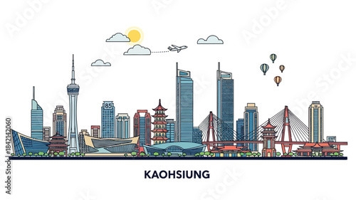 Kaohsiung Cityscape A Vibrant Skyline of Modern Architecture and Cultural Landmarks