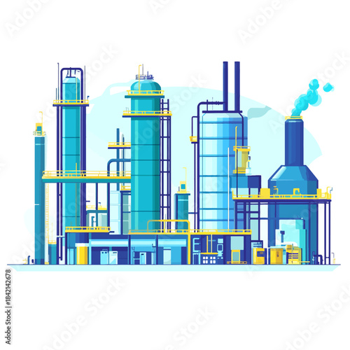 Power plants on white 