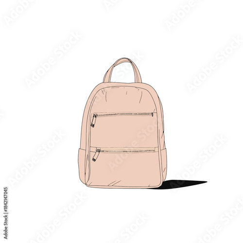Pink schoolbag isolated 