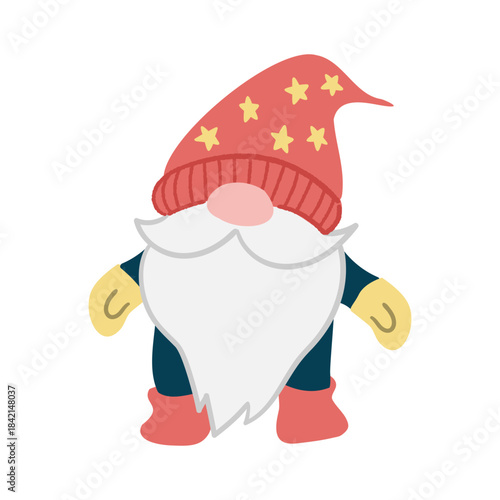 赤のクリスマスノームのイラスト