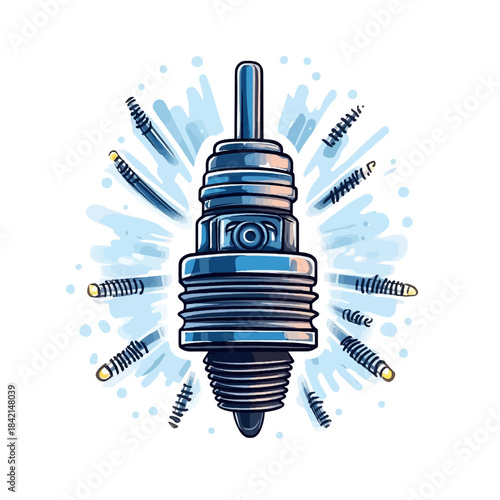 Spark plug isolated on white 