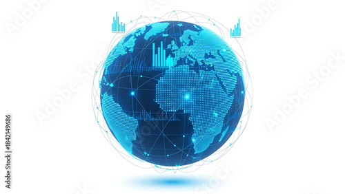 Globe on a white background is a common stock photo image type using some descriptive words