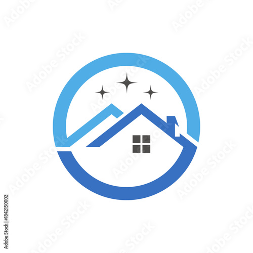 Real estate mountain home logo, property and housing business symbol, modern home protection emblem, real estate agency branding, residential property logo design.