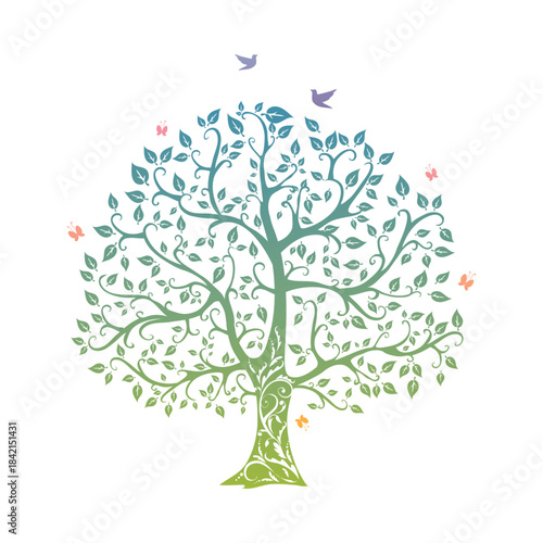 Colorful Life Tree Logo, Family Wellness Tree Emblem, Nature Growth Heart Tree Icon, Inspirational Tree of Life Symbol, Multicolor Spiritual Tree Logo, Vibrant Wellness Nature Tree, Love and Growth Ec