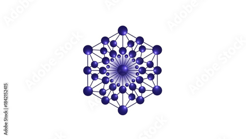 Blue hexagonal molecule network structure
