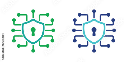 bio metric lock icon vector set