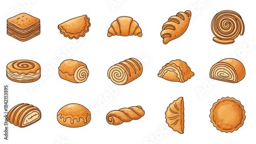 Assortment of Baked Delights: A collection of various baked goods, each item radiating warmth and inviting visual appeal, creating a feast for the eyes.