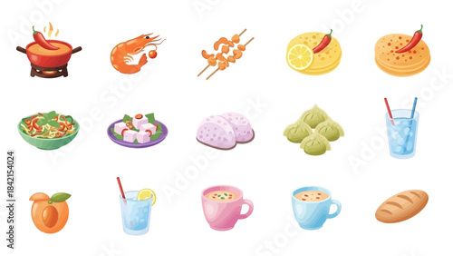 Culinary Variety: An array of appetizing dishes, each a vibrant expression of flavor and gastronomy. A visual feast for the senses.