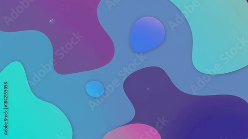 Abstract Colorful Shapes Moving Smoothly in Dynamic Animation for Visual Content