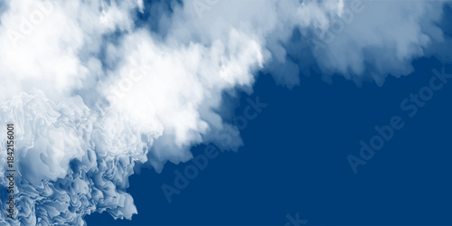 Blue sky with white clouds. Bright summer skyscape