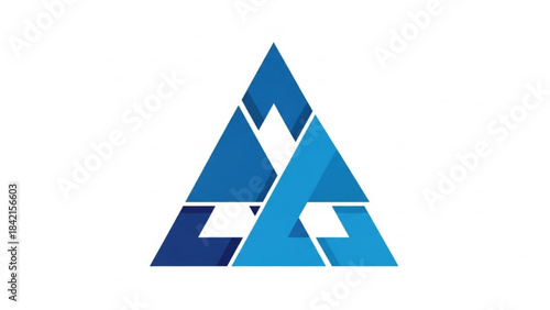Blue abstract geometric triangle logo