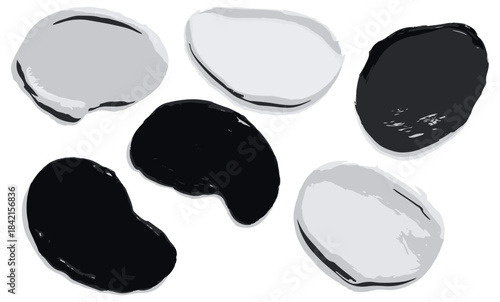 Black and White Pebble Stones Collection