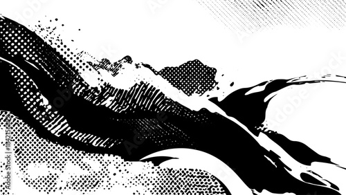 Black and White Abstract Ink Texture