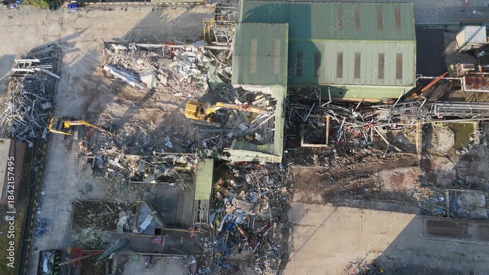 Chemical plant industrial demolition project. Decommissioning and ...