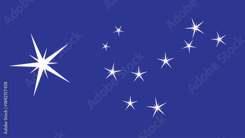 White Star Cluster on Deep Blue Background stars constellation