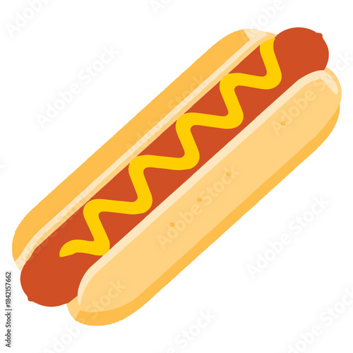 Classic Hot Dog with Mustard on a Bun