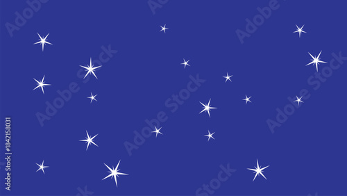 White Star Pattern on Blue Background stars