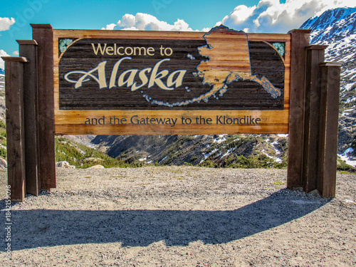 Photos The Welcome to Alaska and the Gateway to the Klondike sign.