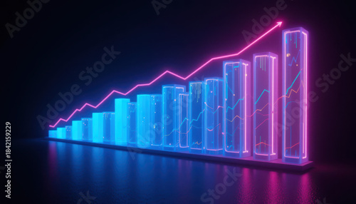 Data visualization growth trends digital space infographic futuristic environment dynamic viewpoint