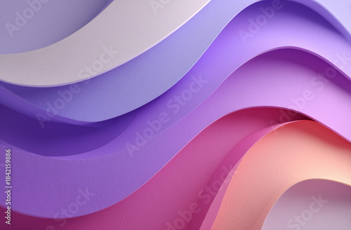 A purple and pink wave with a white background. The wave is made of different colors and has a rough texture