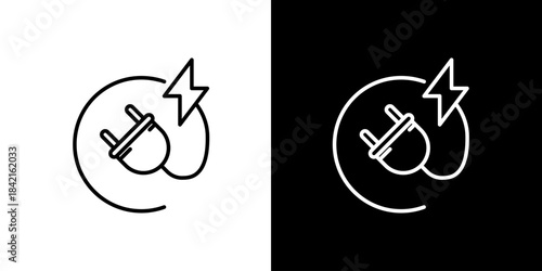 Electrical plug icon with lightning bolt symbol representing power and energy