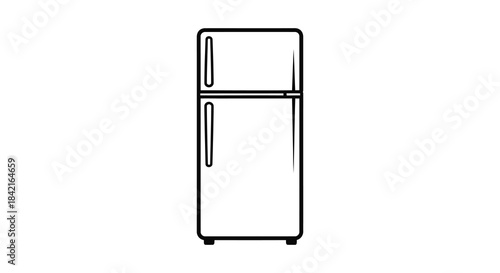 A sleek modern refrigerator design illustration with a clean outline depicted as a silhouette