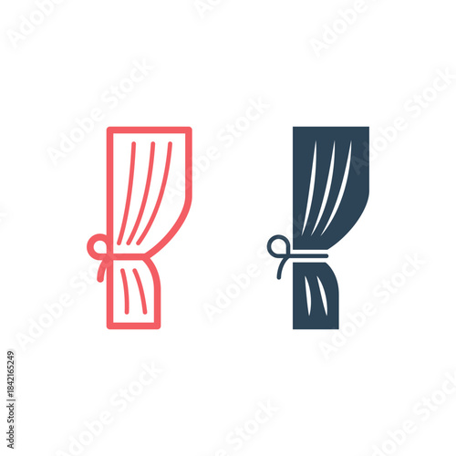 Curtain icons set logo template design illustration

