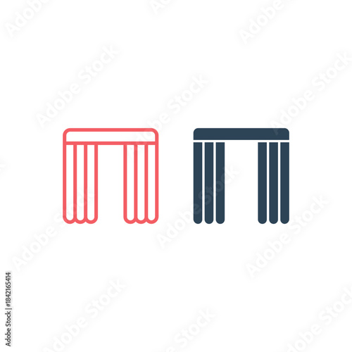 Curtain icons set logo template design illustration
