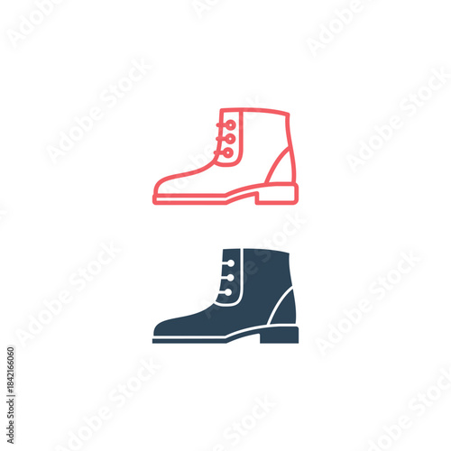 Boot shoes icons set logo template design illustration
