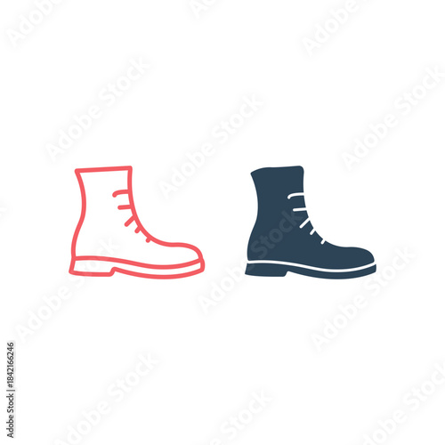 Boot shoes icons set logo template design illustration
